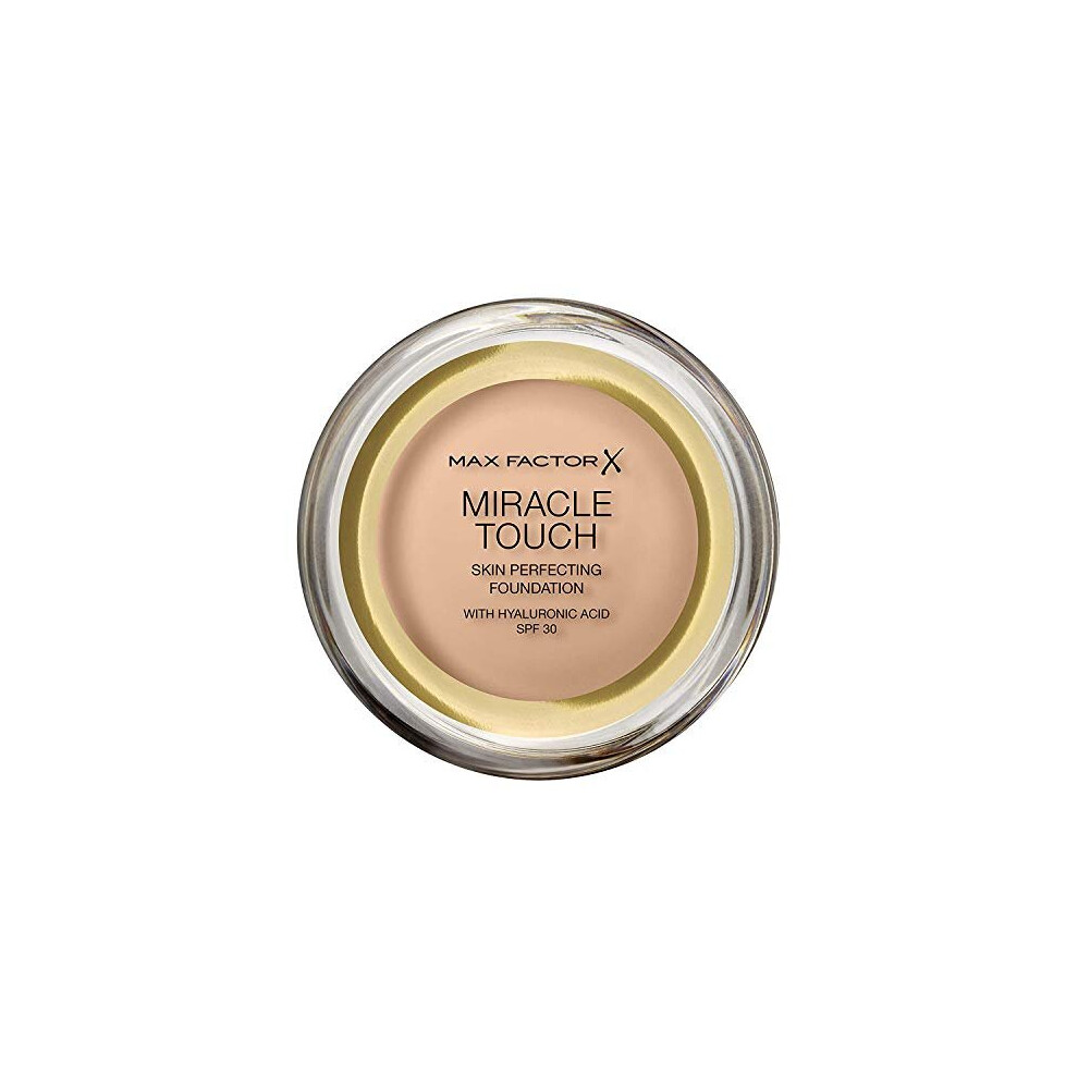 Max Factor Miracle Touch Foundation, New and Improved Formula, SPF 30 and Hyaluronic Acid, 43 Golden Ivory