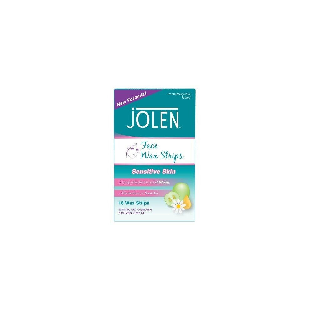 Jolen Sensitive Skin Facial Strip Wax (16 Strips)