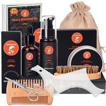 Beard Grooming Kit for 10 in 1 Beard Care Unique Gifts for Men, Beard Oil, Beard Brush, Beard Comb, Beard Balm, Beard Shampoo, Modelling Comb & Must