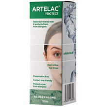 Artelac Protect 10ml Eye Drops Provides Protection Against Allergens and Reduces Eye Irritation, 1 Pack, Green, 02281UK-IC