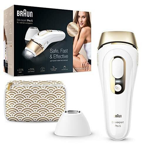 Braun IPL Silk Expert Pro 5 PL5137 Generation IPL, Permanent Visible Laser  Hair Removal for Women and Men with Deluxe Pouch, Venus Razor and Precisi  on OnBuy