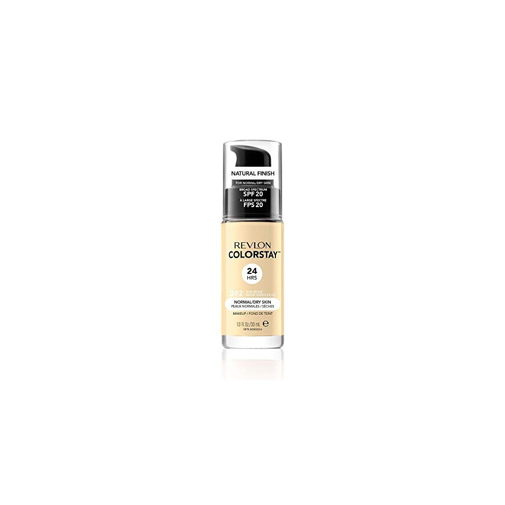 Revlon Colorstay Foundation for Normal/Dry Skin with Hyaluronic Acid, SPF 15, Sun Beige (Packaging May Vary)