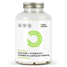 BULK POWDERS Calcium, Vitamin D3 and Vitamin K1 Capsules, 1000 mg, Pack of 270
