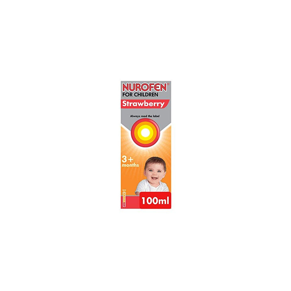 Nurofen for Children Baby Medicine Strawberry Ibuprofen, 100 mg - 3 Months Plus - 100 ml