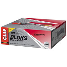 Clif Bloks Energy Chews, During And Pre Workout Food Supplement, Strawberry, 18 x 60g