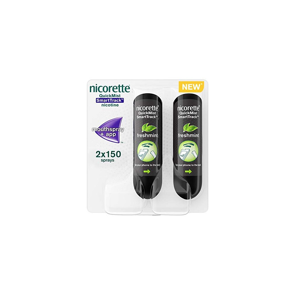 Nicorette QuickMist SmartTrack Mouth Spray, Freshmint Flavour, Nicorette Quickmist Duo Nicotine Spray, 1 mg