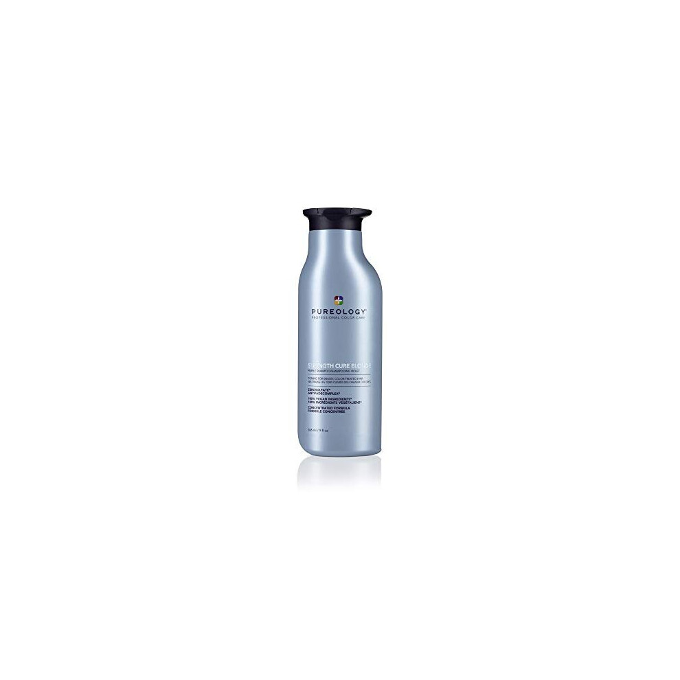 Pureology | Strength Cure Best Blonde Purple Shampoo | Restore & Tone for Brassy Blonde Hair| Vegan 266ml