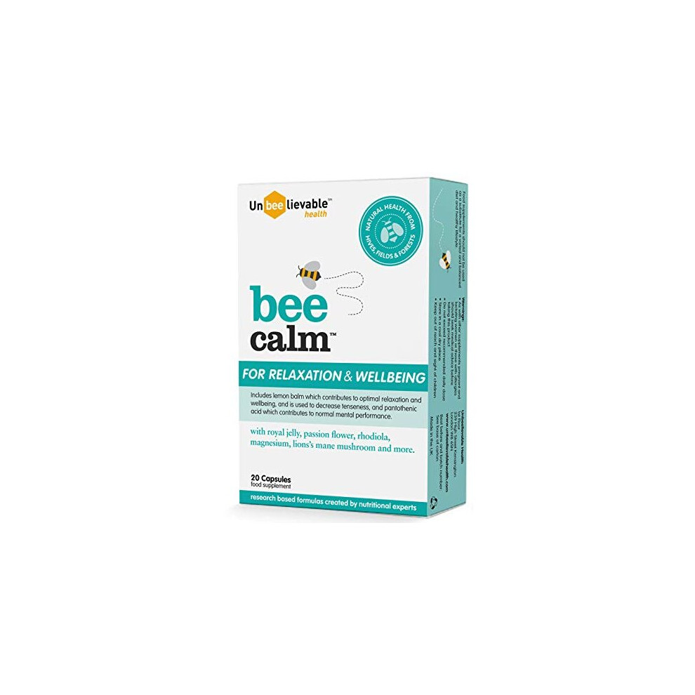 Unbeelievable Health Bee Calm Relaxation and Wellbeing Support - 20 Capsules