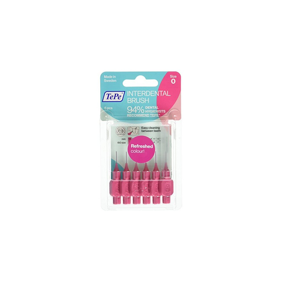 TePe Interdental Brush Pink 0.4mm Pack of 6