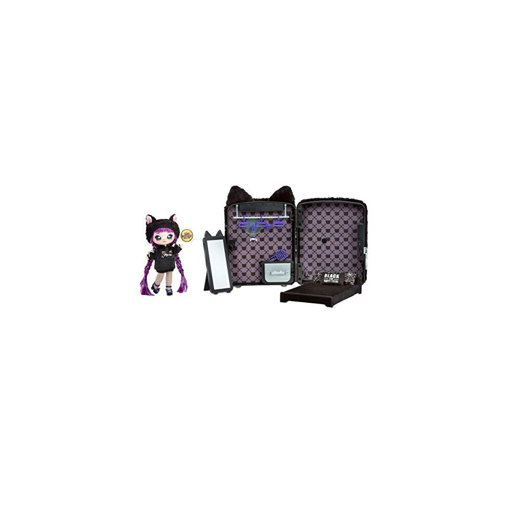 Na! Na! Na! Surprise 3-in-1 Backpack Bedroom Black Kitty Playset with Limited Edition Tuesday Meow Doll