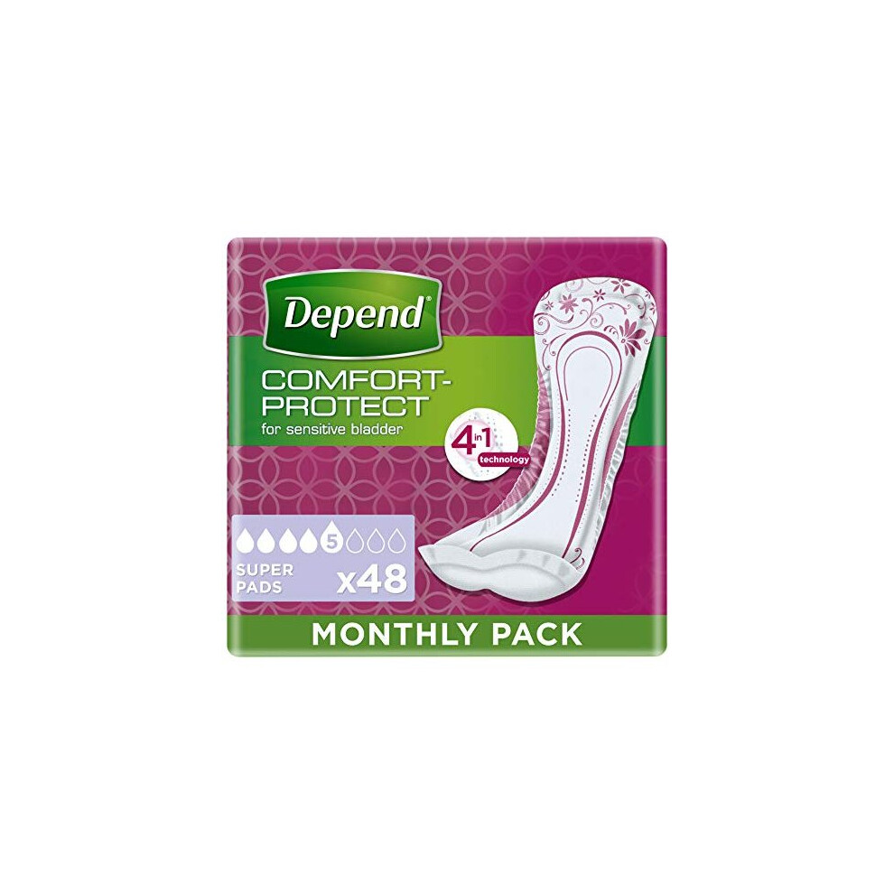 Depend Super Incontinence Pads for Women - 48 Pads