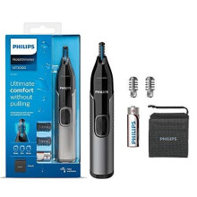 Batériový zastrihávač nosa, uší a obočia Philips Series 3000 - odolný voči sprchovaniu, záruka neťahania, 100 % pohodlie, ochranný systém