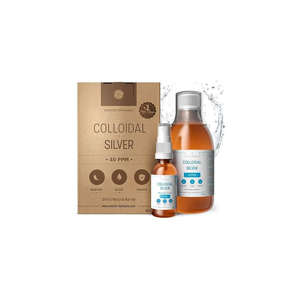 Institut Katharos Silver Highest Purity Colloidal 300Ml 40 Ppm Free Spray To Fill Superior Concentration, Smaller Particles, Better Results Certified By 3 Ind