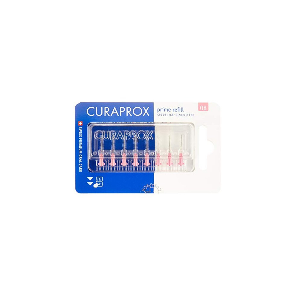 Curaprox CPS 08 Prime Refill Interdental Brushes, Pink