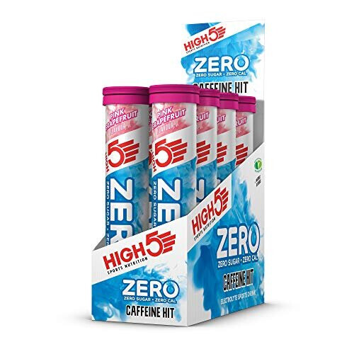HIGH5 Zero Caffeine Hit Electrolyte Hydration Tablets (Pink Grapefruit, 8 x 20 Tablet Tubes)