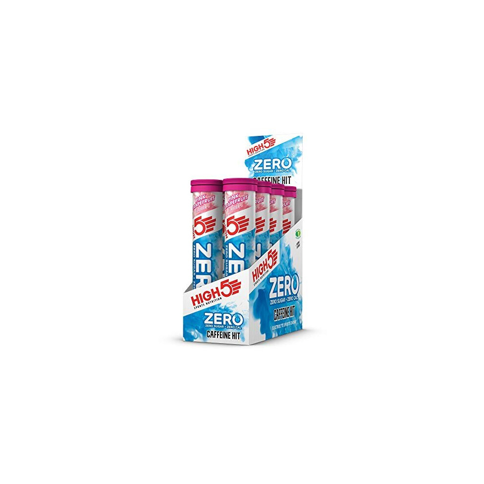 HIGH5 Zero Caffeine Hit Electrolyte Hydration Tablets (Pink Grapefruit, 8 x 20 Tablet Tubes)