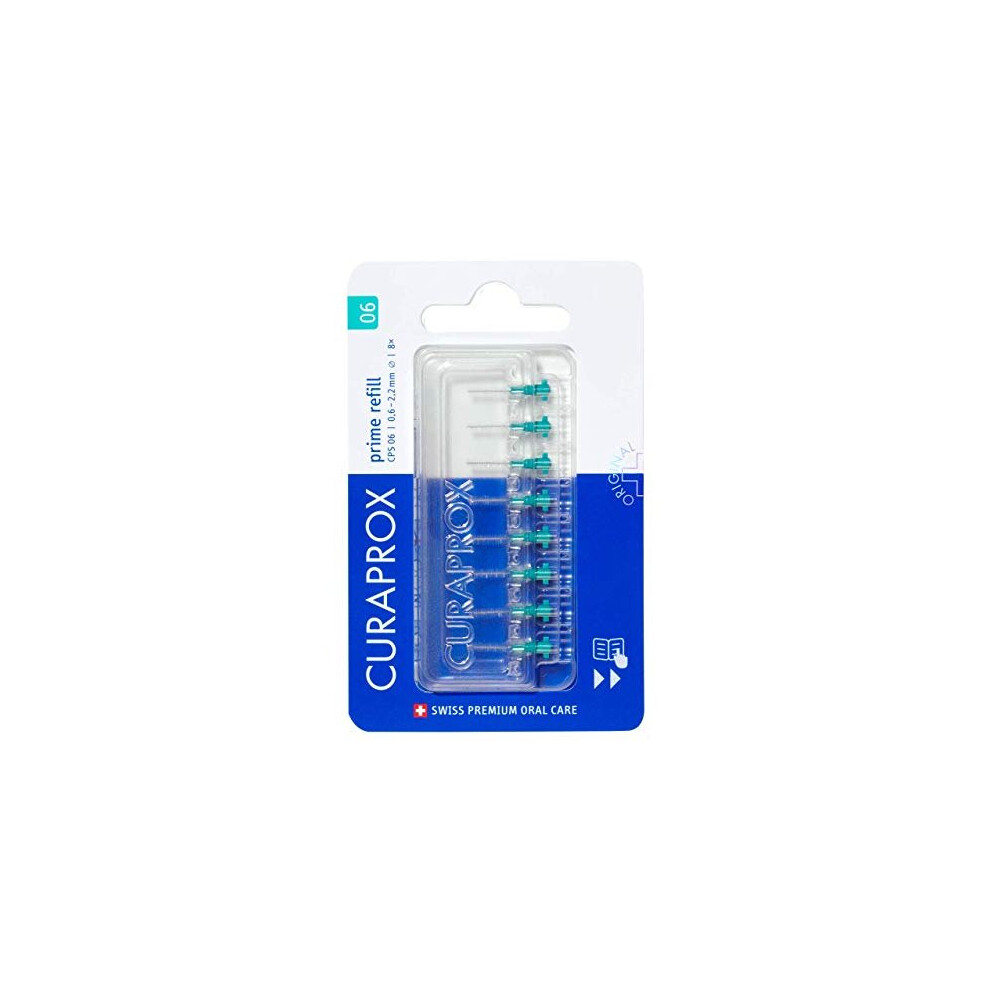 Curaprox CPS 06 Prime Refill Interdental Brushes, Turquoise