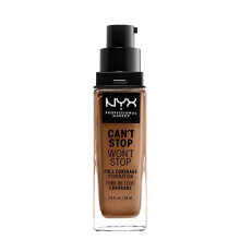 NYX PROFESSIONAL MAKEUP Base Can't Stop Won't Stop Acabado mate de cobertura total 24 h - Caoba