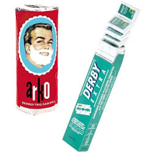 Derby Extra Double Edge Razor Blades and Free Arko Shaving Cream Soap Stick