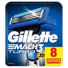 Gillette Mach3 Turbo Razor Blades for Men with Precision Trimmer, Pack of 8 Refill Blades