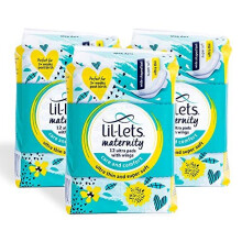 Lil-Lets Maternity Ultra Pads | 36x Ultra Thin Long Pads with Wings | Perfect for 3+ Weeks Post Birth | 3 Packs of 12 Pads