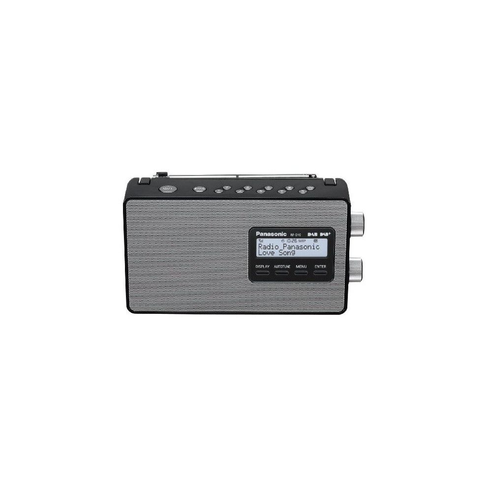 Panasonic RF-D10EB-K, DAB, DAB+, FM Portable Radio (European 2-Pin Plug Version) (Black/Silver Grey)