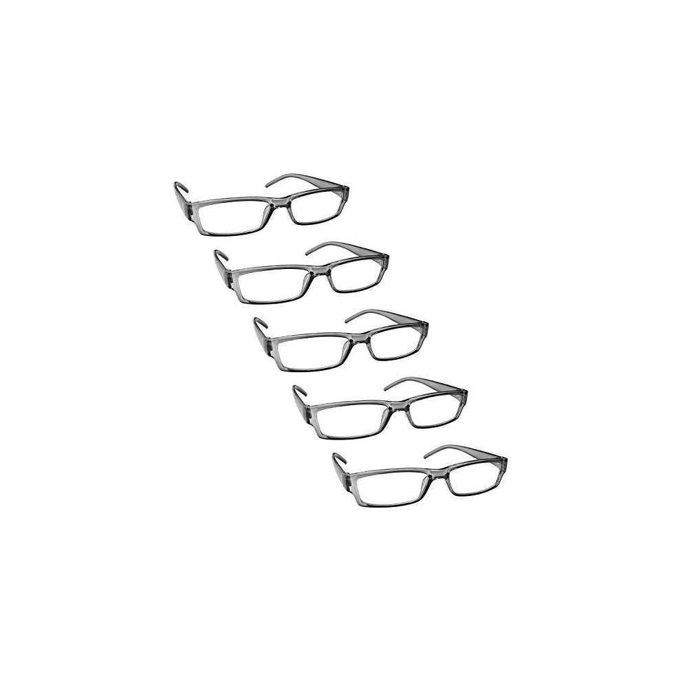 The Reading Glasses Company Grey Value 5 Pack Lightweight Mens Womens Rrrrr32-7 +2.50