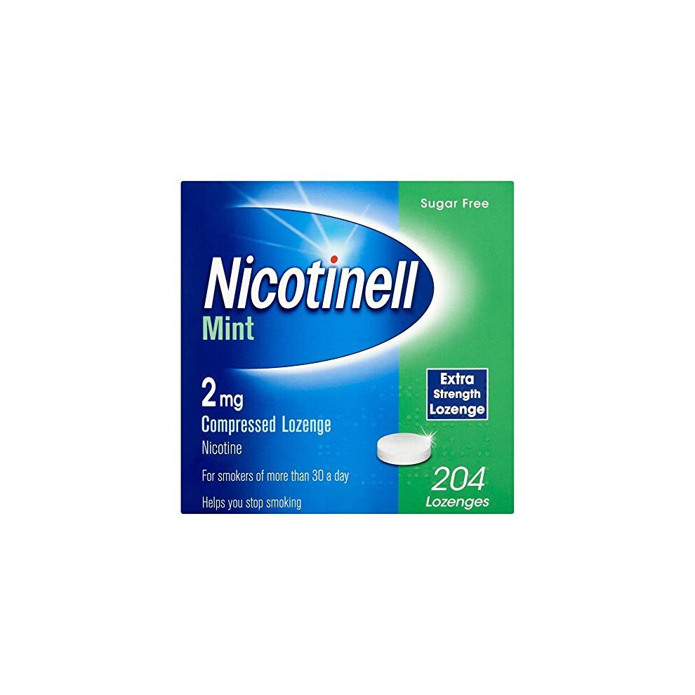 Nicotinell Nicotine Lozenge, Quit Smoking Aid, Sugar Free Mint Flavour, 2 mg, 204 Pieces