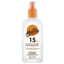Malibu Medium Protection Sun Lotion Spray SPF15 With Vitamin E And Pro Vitamin B5 200 ml