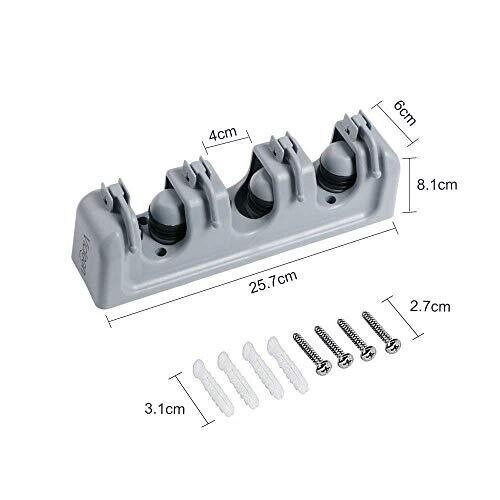 Vicloon Broom Mop Holder Tidy Organizer, Wall Mounted Organizer with 3