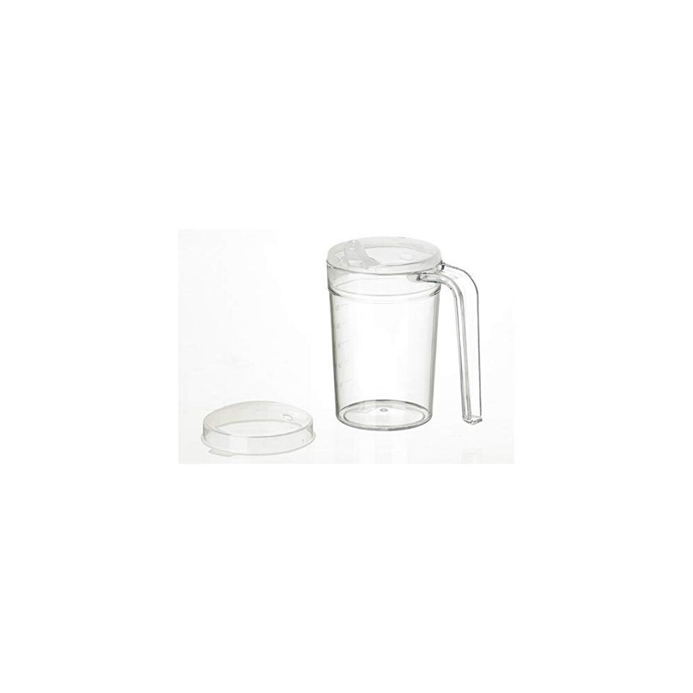 Vermont Homecrafts Homecraft Clear Polycarb Mug, Shatterproof Material, Choice Of 2 Lids, Simple Drinking Cup And Mug For Limited Grip And Range Of Motion, Ideal For Me