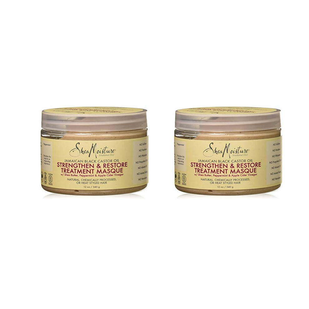 Shea Moisture Jamaican Black Castor Oil Strengthen & Restore Treatment Masque 340g x2