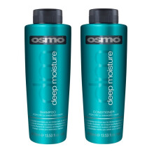 Osmo Deep Moisture Shampoo 400ml & Conditioner 400ml Duo - Thicker, Stronger, Nourished & Rehydrated Hair with Silky Shine