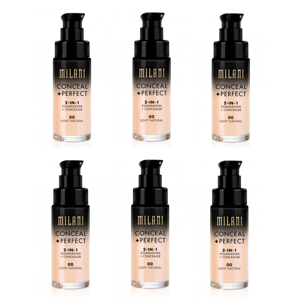 Milani Conceal And Perfect 2 In 1 Foundation + Concealer Light Natural 30ml x6