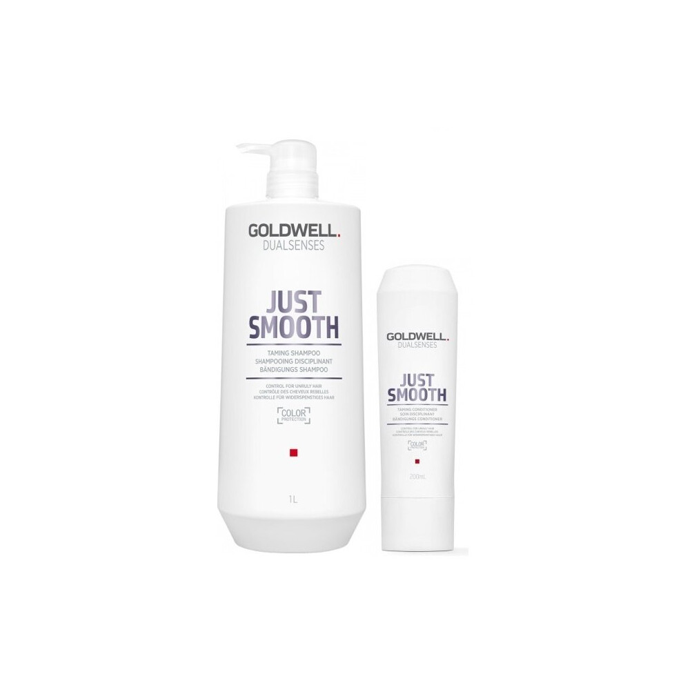 Goldwell Dualsenses Just Smooth Taming Shampoo 1000ml and Conditioner 200ml