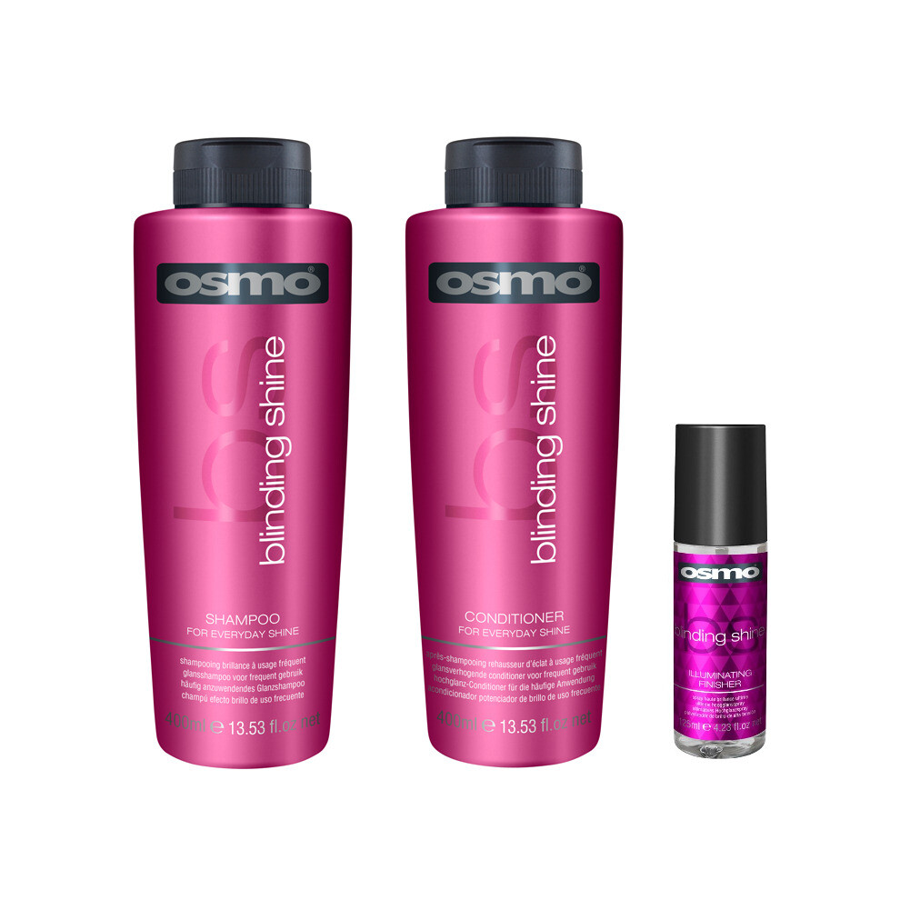 Osmo Blinding Shine Shampoo 400ml, Conditioner 400ml and Illuminating Finisher 125ml