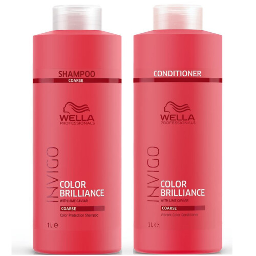 Wella Wella INVIGO Color Brilliance Color Protection Coarse Shampoo 1000ml and Vibrant Color Conditioner 1000ml