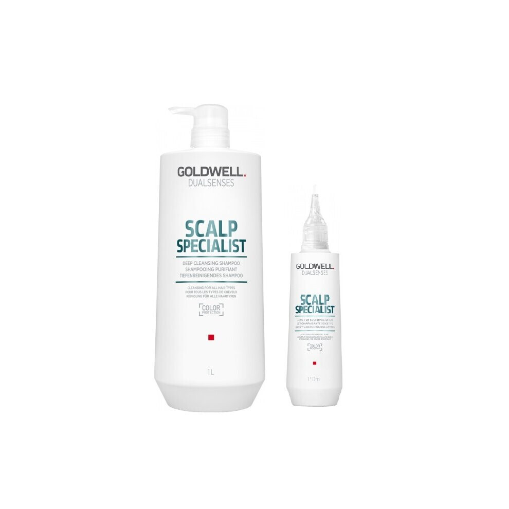 Goldwell Dual Senses Scalp Specialist Deep Cleansing Shampoo 1000ml and Soothing Lotion 150ml