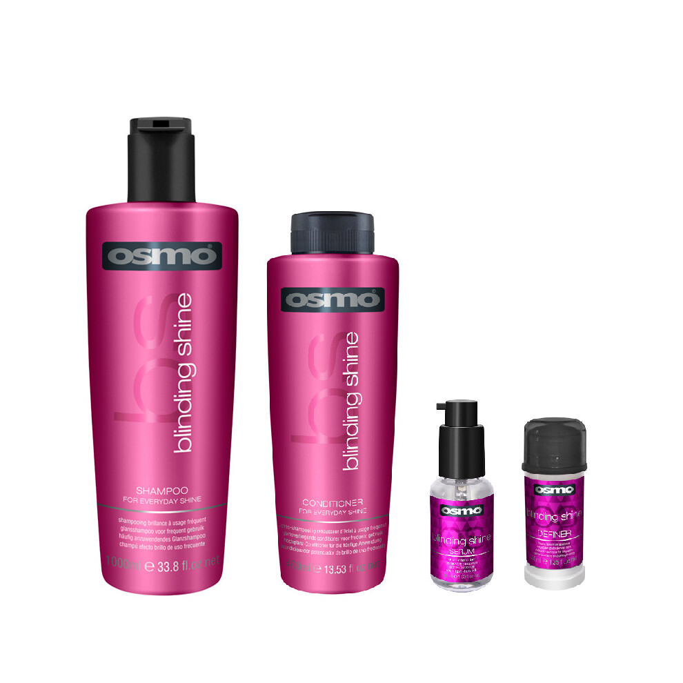 Osmo Blinding Shine Shampoo 1000ml, Conditioner 400ml, Serum 50ml and Definer 40ml