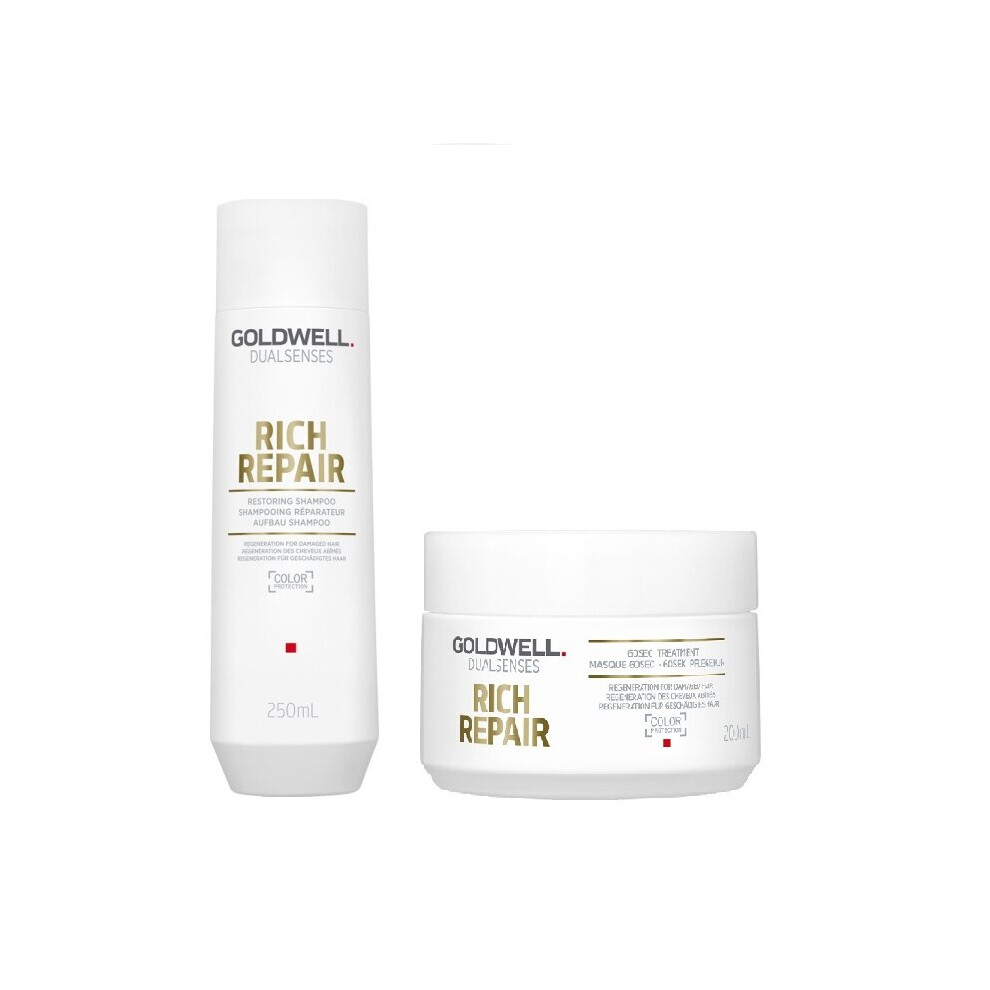 Goldwell Dualsenses Rich Repair Shampoo 250ml and 60sec Treatment 200ml