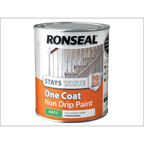 Ronseal Ronseal Stay White One Coat Matt 750ml
