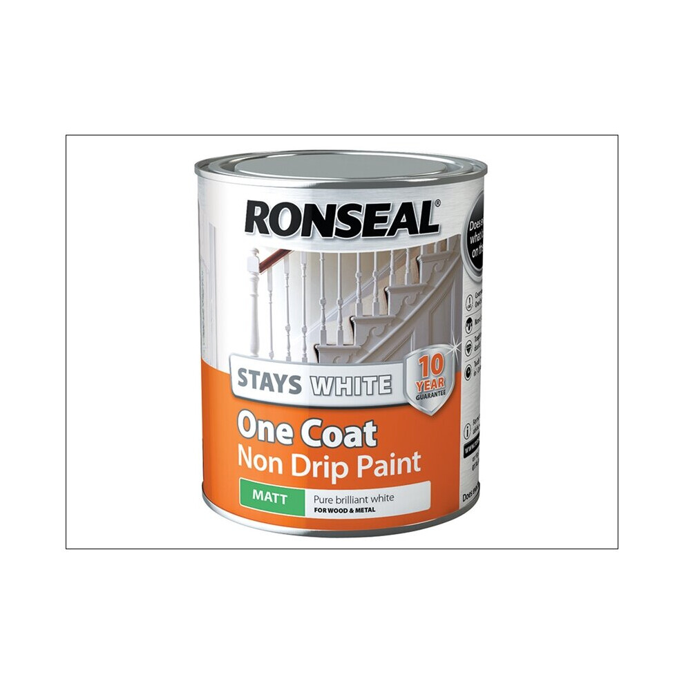 Ronseal Stay White One Coat Matt 750ml