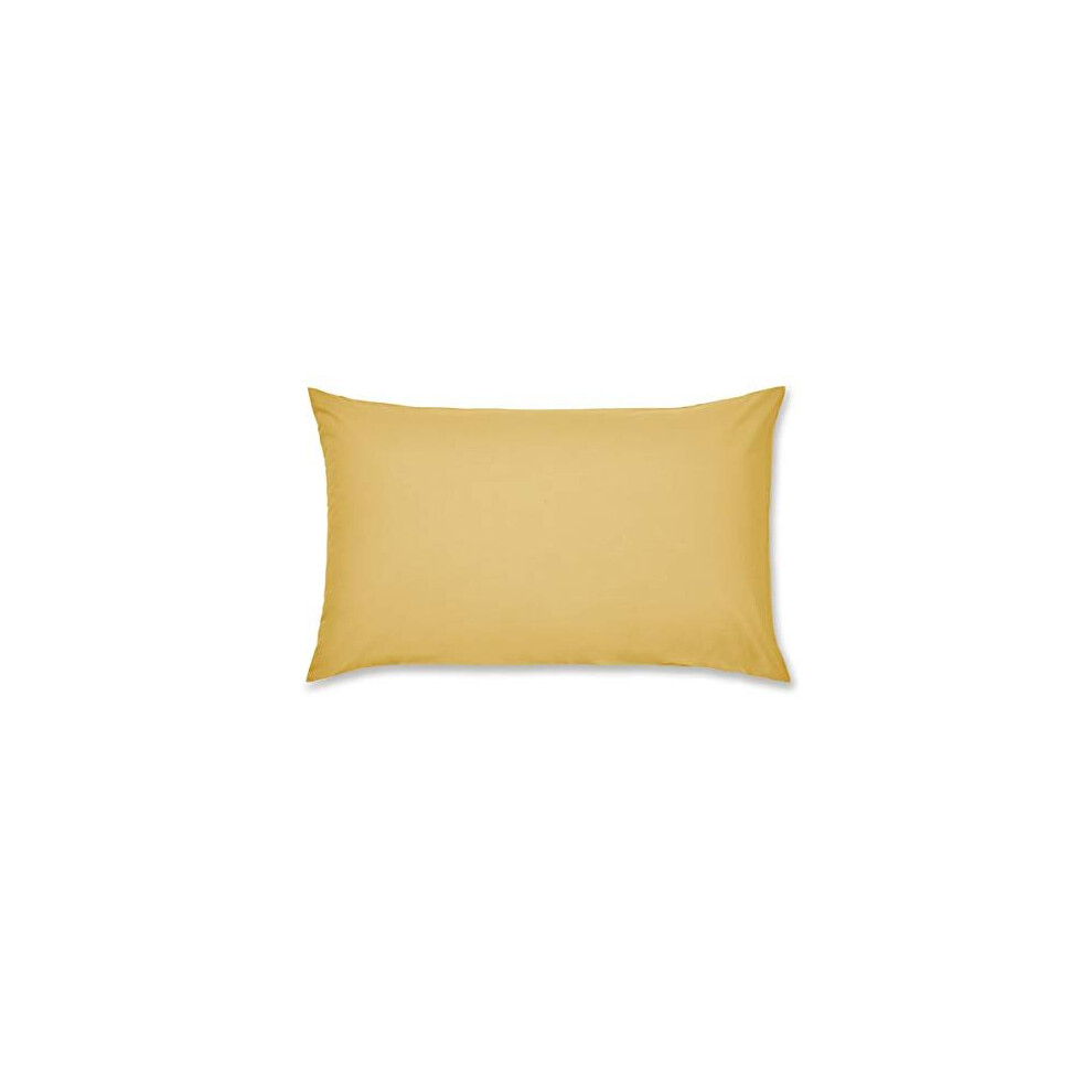 Catherine Lansfield Easy Iron Percale Standard Pillowcase Pair Ochre