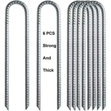 IME Ground Rebar Stakes Garden Staples Tent Nails Galvanized Steel U Pegs Gardening Anchors, Heavy Duty Landscape Pins for Camping Tents Trampoline