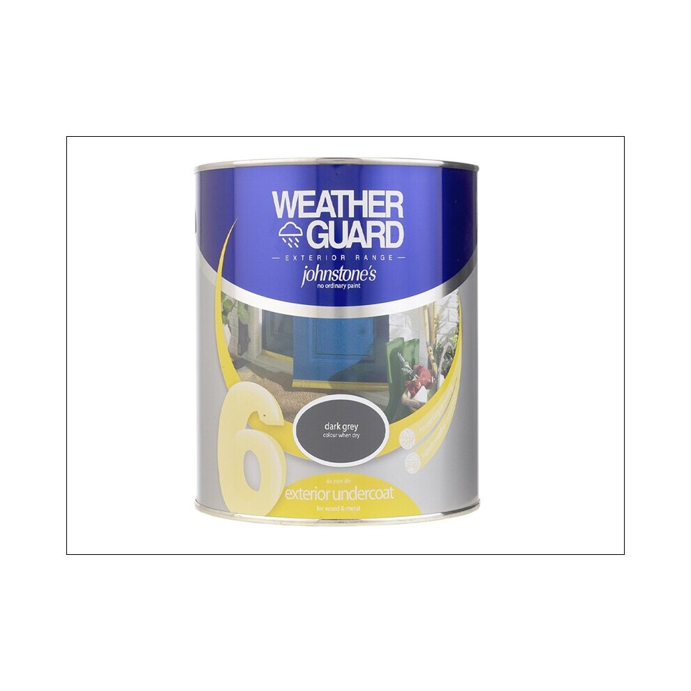 Johnstones Paint Weather Guard Exterior Undercoat Dark Grey 750ml