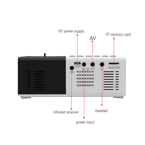 (Svart) YG300 Mini LED-projektor – bio, bärbar gåva 2