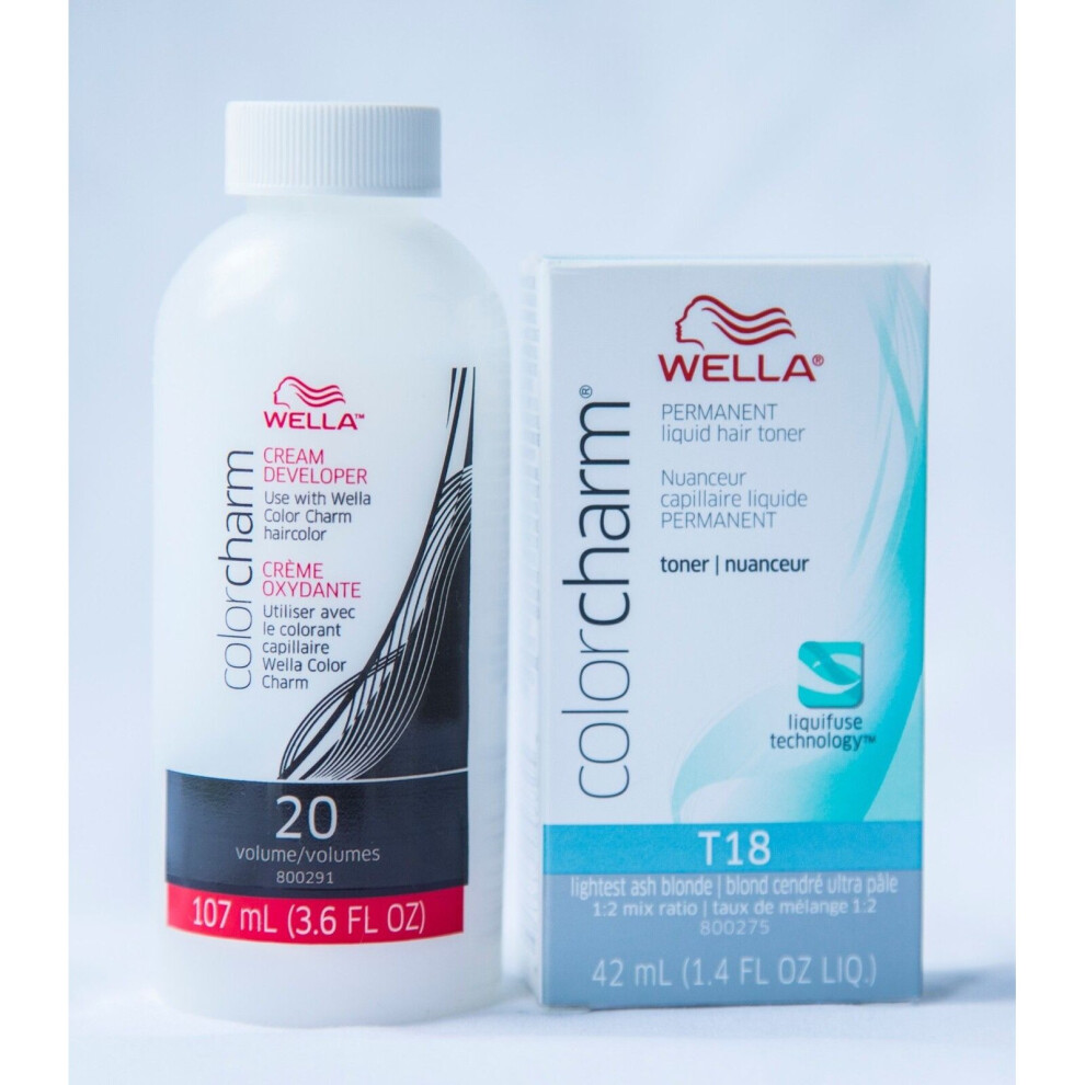 Wella (T18 With 20 Vol Developer) Toner T10,T11,T14,T15,T18,T27,T28,T35,050 Option Of 20 Vol Developer