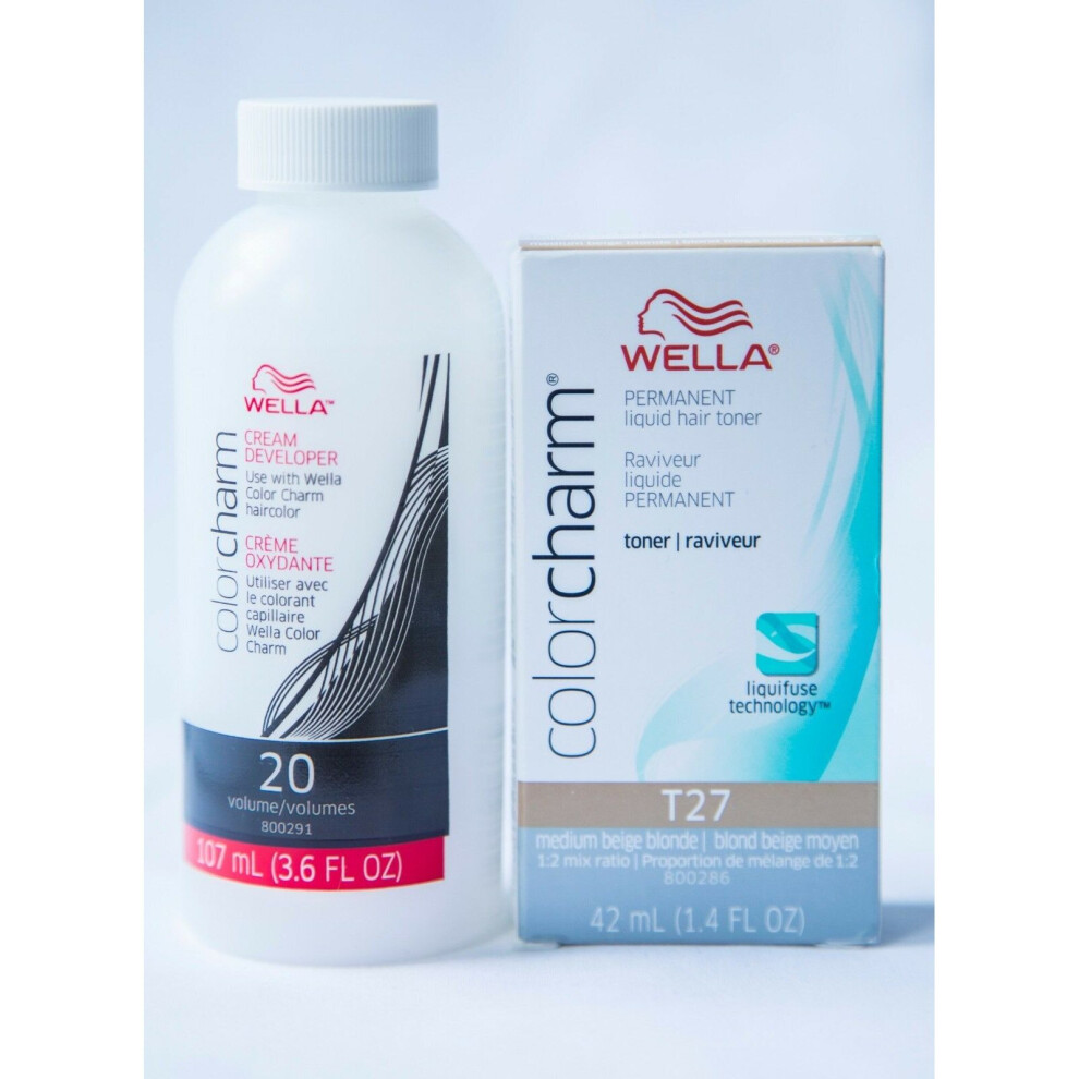 Wella (T27 With 20 Vol Developer) Toner T10,T11,T14,T15,T18,T27,T28,T35,050 Option Of 20 Vol Developer