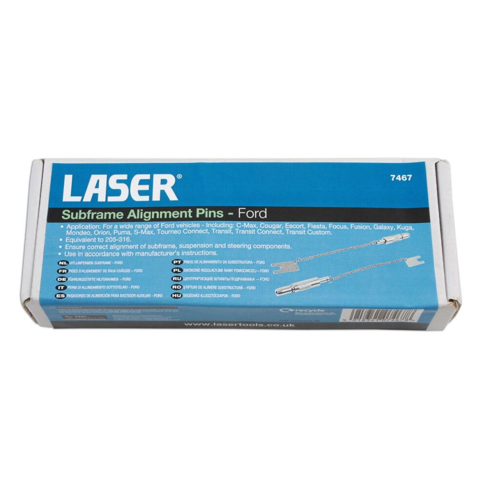 Laser 7467 Subframe Alignment Pins For Ford 5018341074678