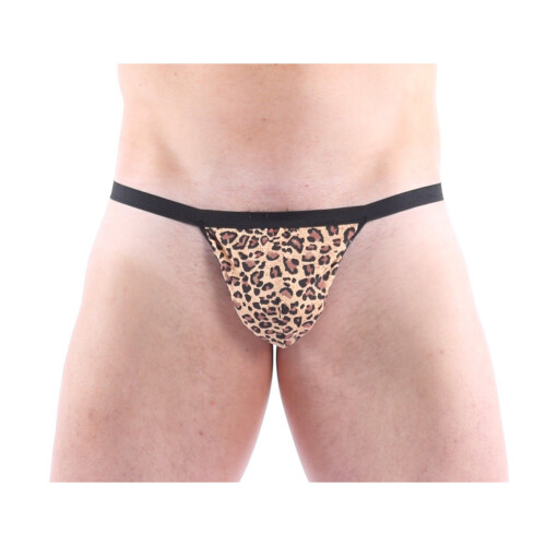 MENS NOVELTY LEOPARD ANIMAL POSING POUCH G-STRING THONG BRIEF ONE